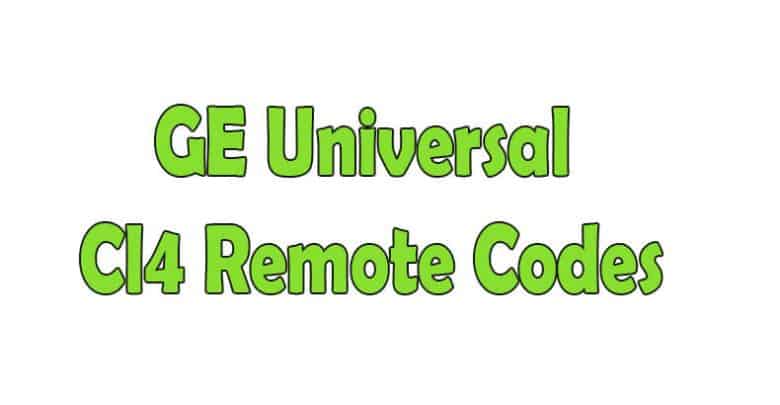 GE Universal cl4 Remote Codes